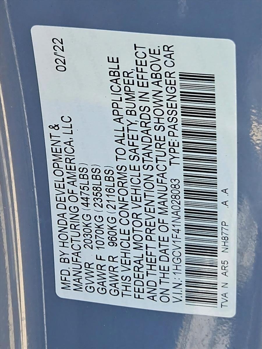 2022 Honda Accord Sedan Sport SE