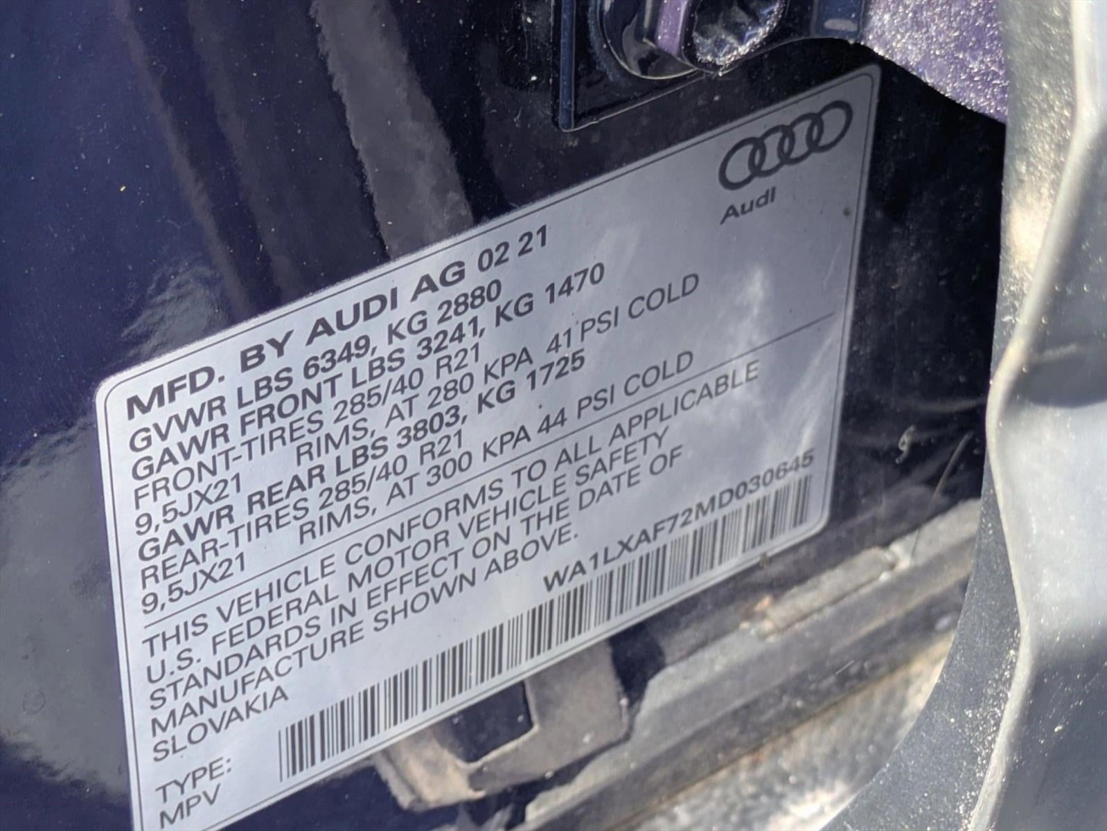 2021 Audi Q7 Premium Plus 55 TFSI quattro Tiptronic