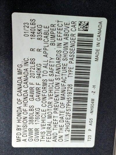 2023 Honda Civic Sedan Sport