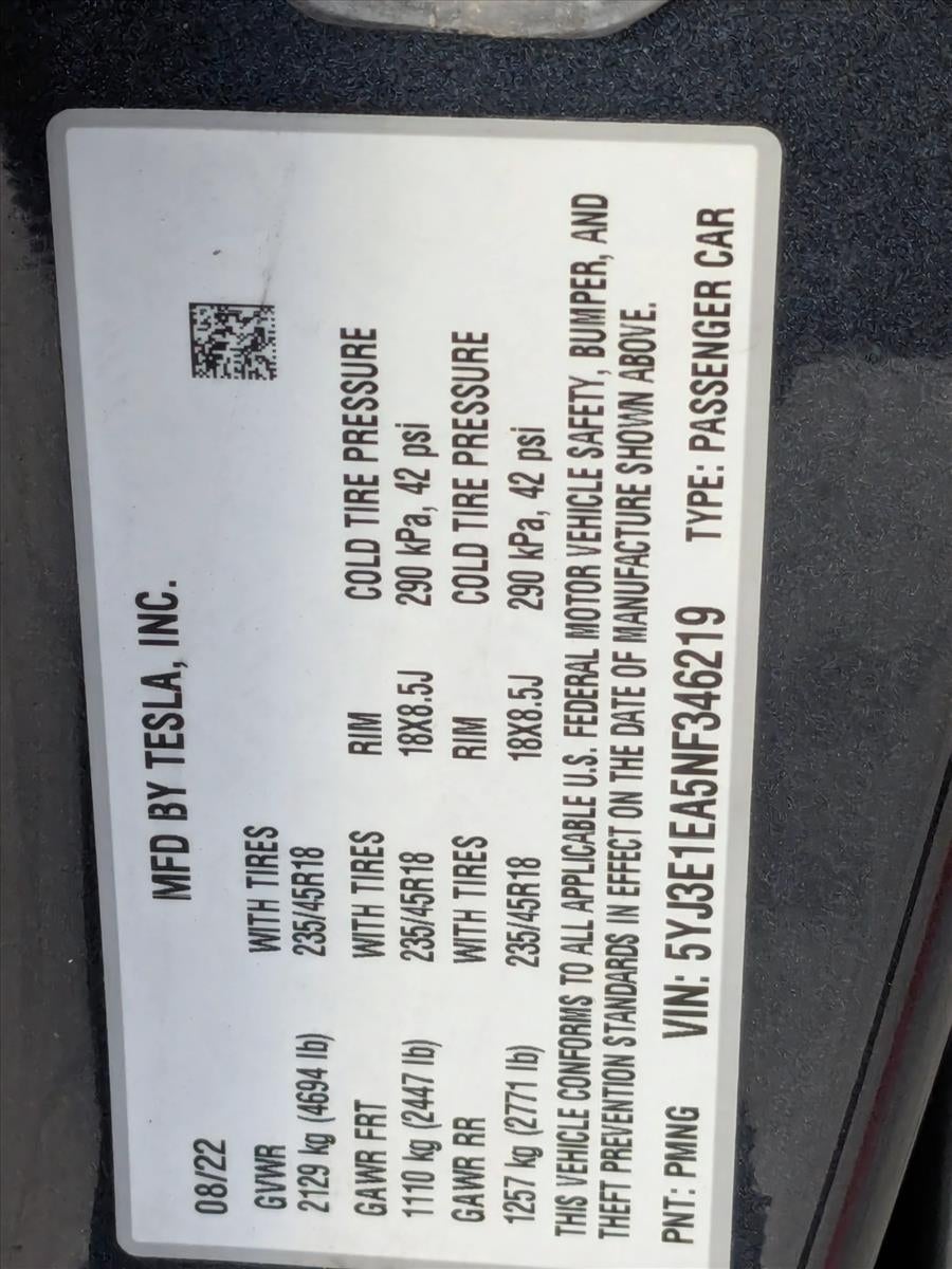 2022 Tesla Model 3 Base