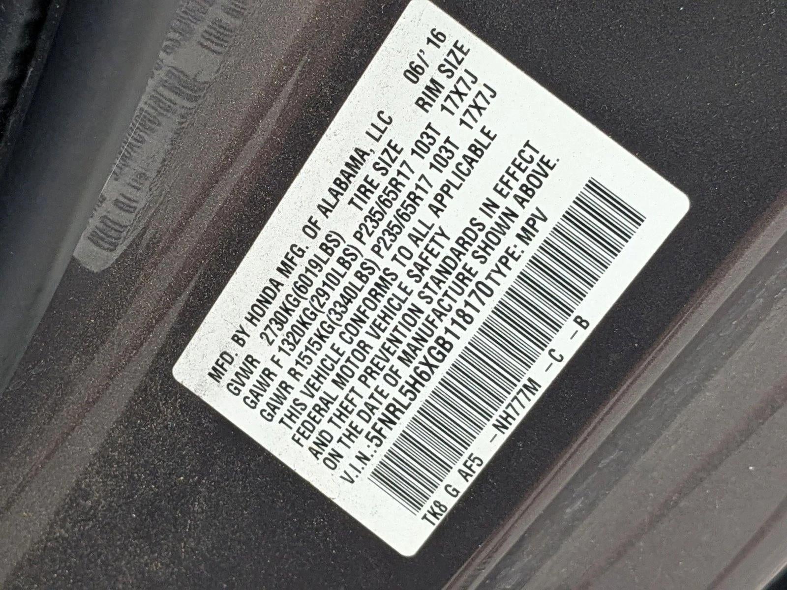 2016 Honda Odyssey EX-L