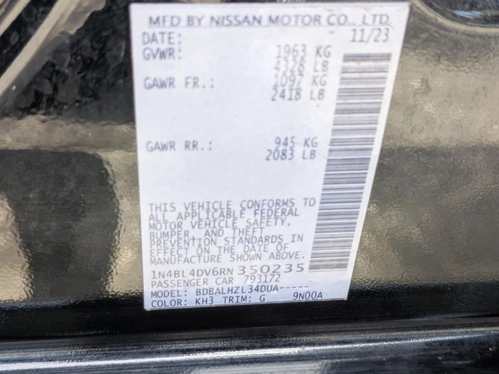 2024 Nissan Altima 2.5 SV Sedan