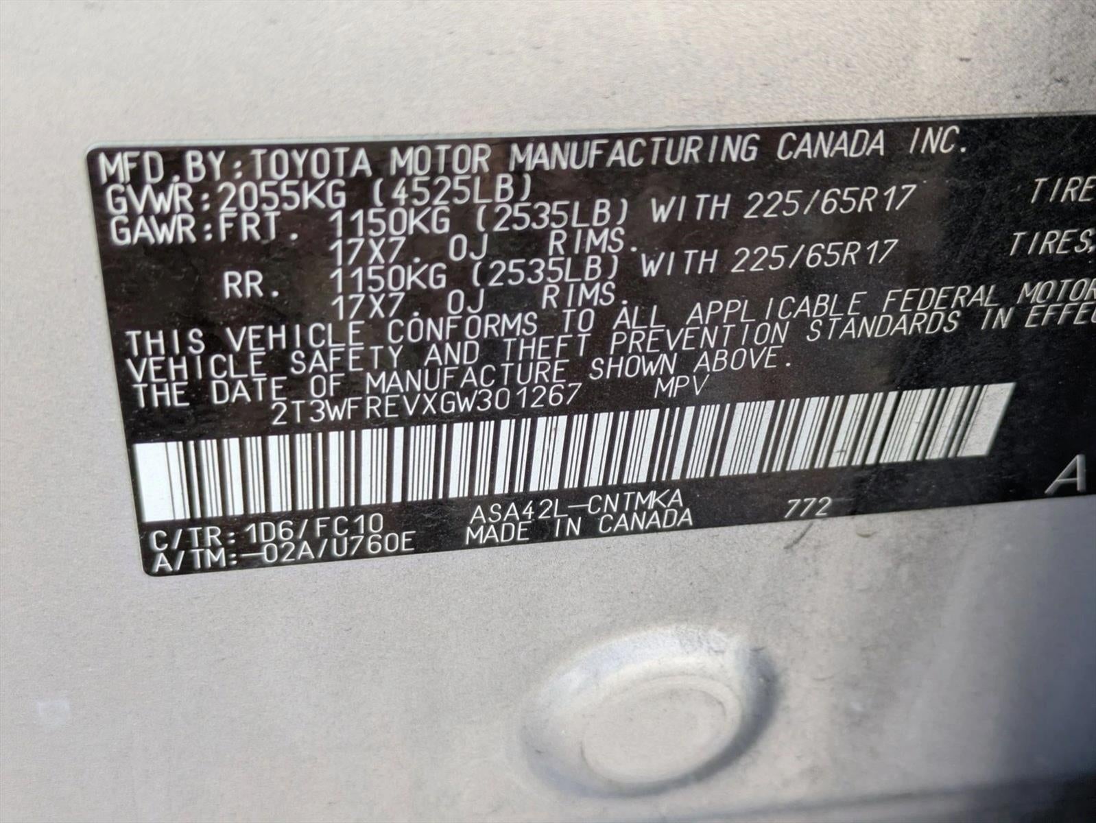 2016 Toyota RAV4 FWD 4dr XLE (GS)