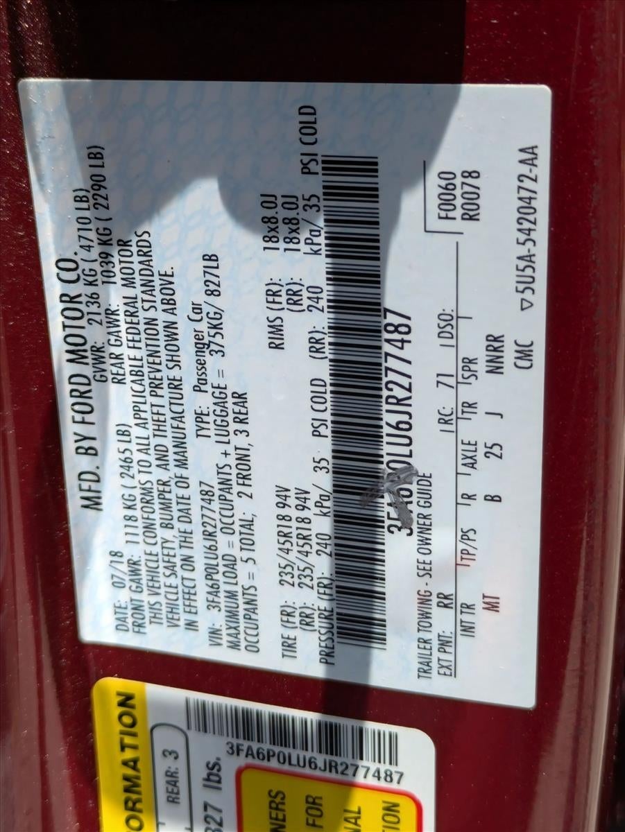 2018 Ford Fusion Hybrid SE FWD