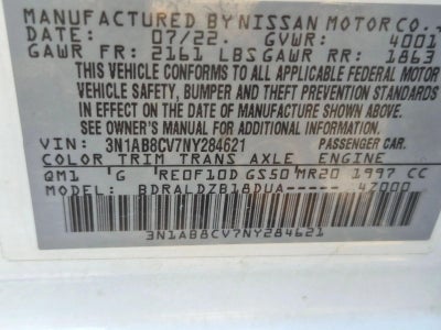2022 Nissan Sentra SV CVT