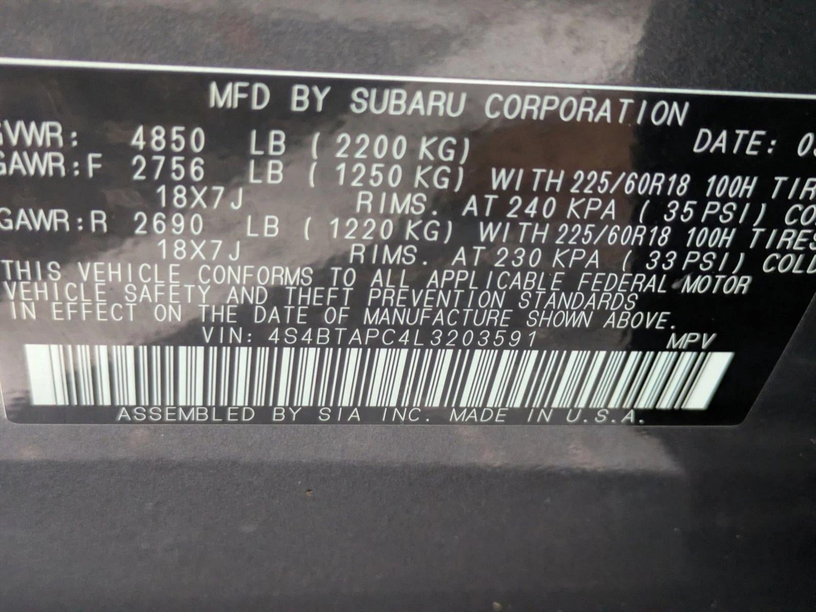 2020 Subaru Outback Touring CVT