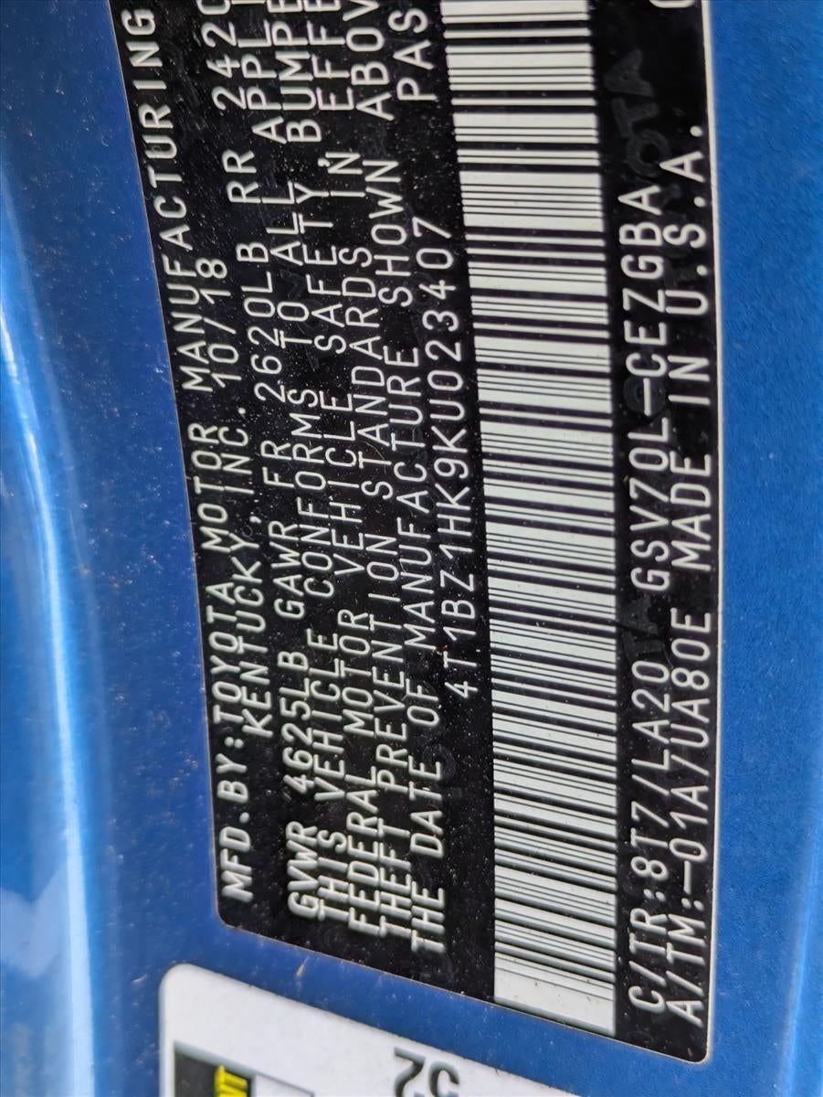 2019 Toyota Camry XLE V6 Auto (Natl)