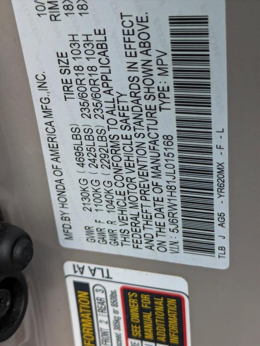 2018 Honda CR-V EX-L 2WD