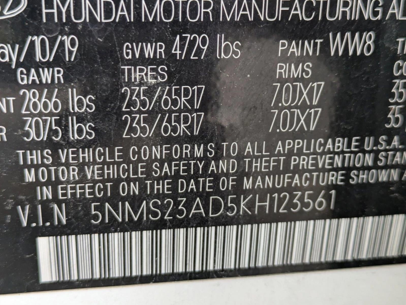 2019 Hyundai SANTA FE SE 2.4L Auto FWD