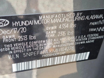 2021 Hyundai SONATA SEL 2.5L