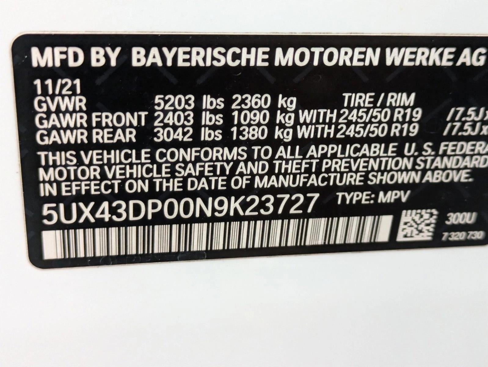 2022 BMW X3 sDrive30i Sports Activity Vehicle