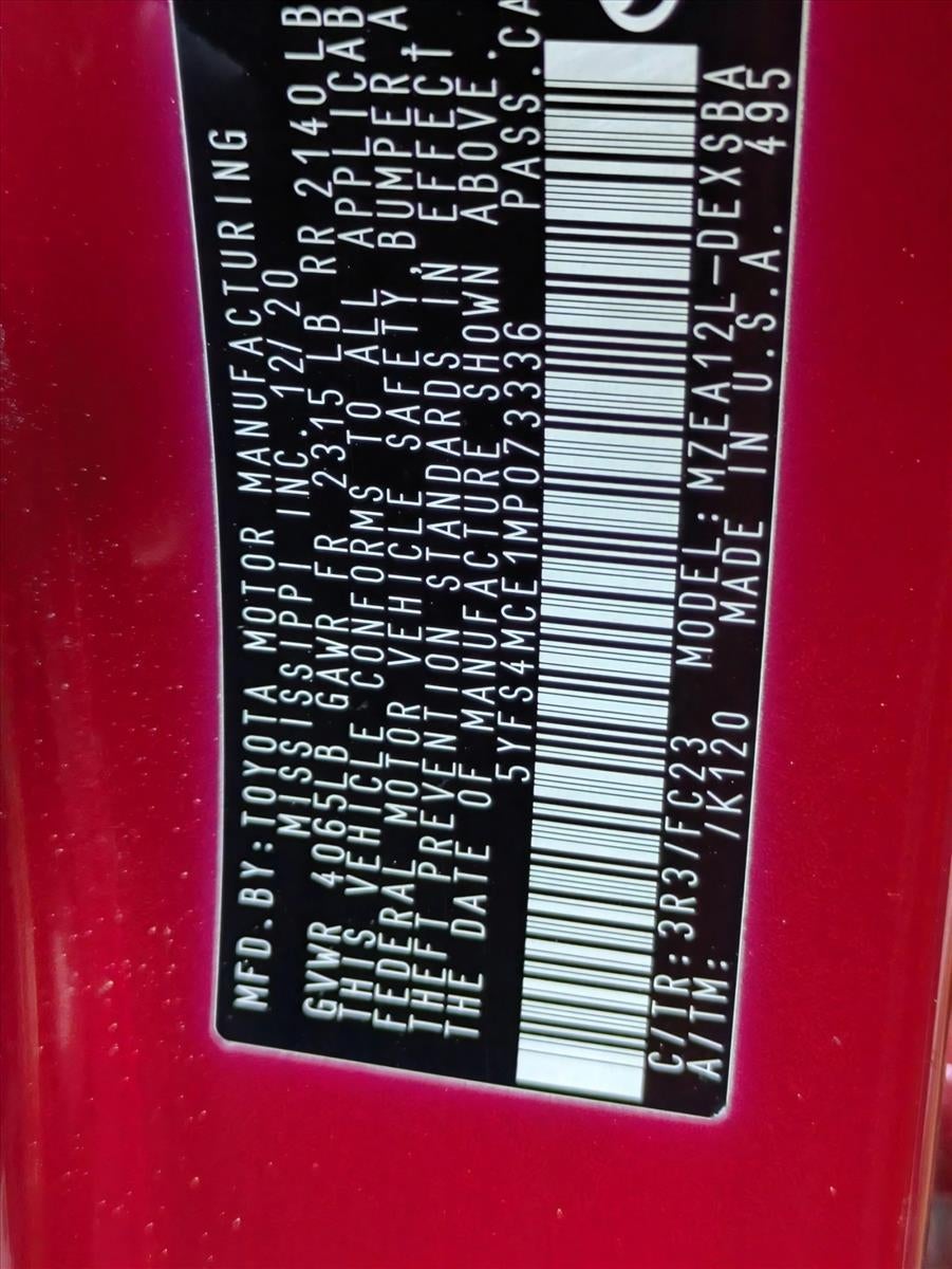 2021 Toyota Corolla SE CVT (Natl)