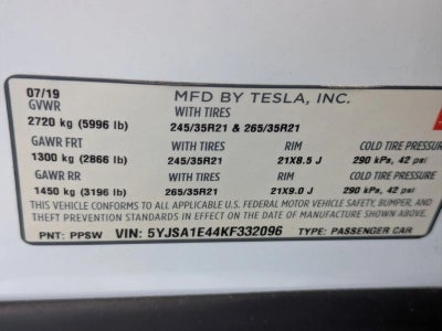 2019 Tesla Model S Performance AWD