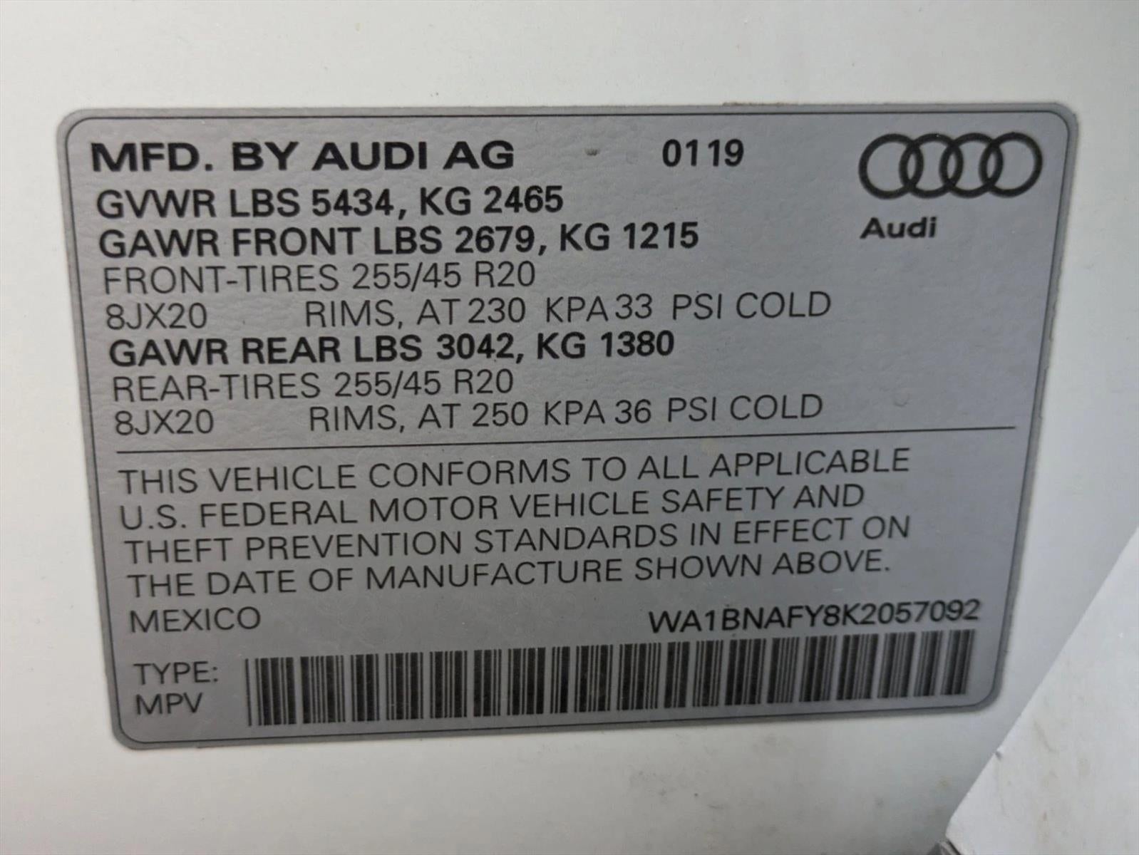 2019 Audi Q5 Premium Plus 45 TFSI quattro