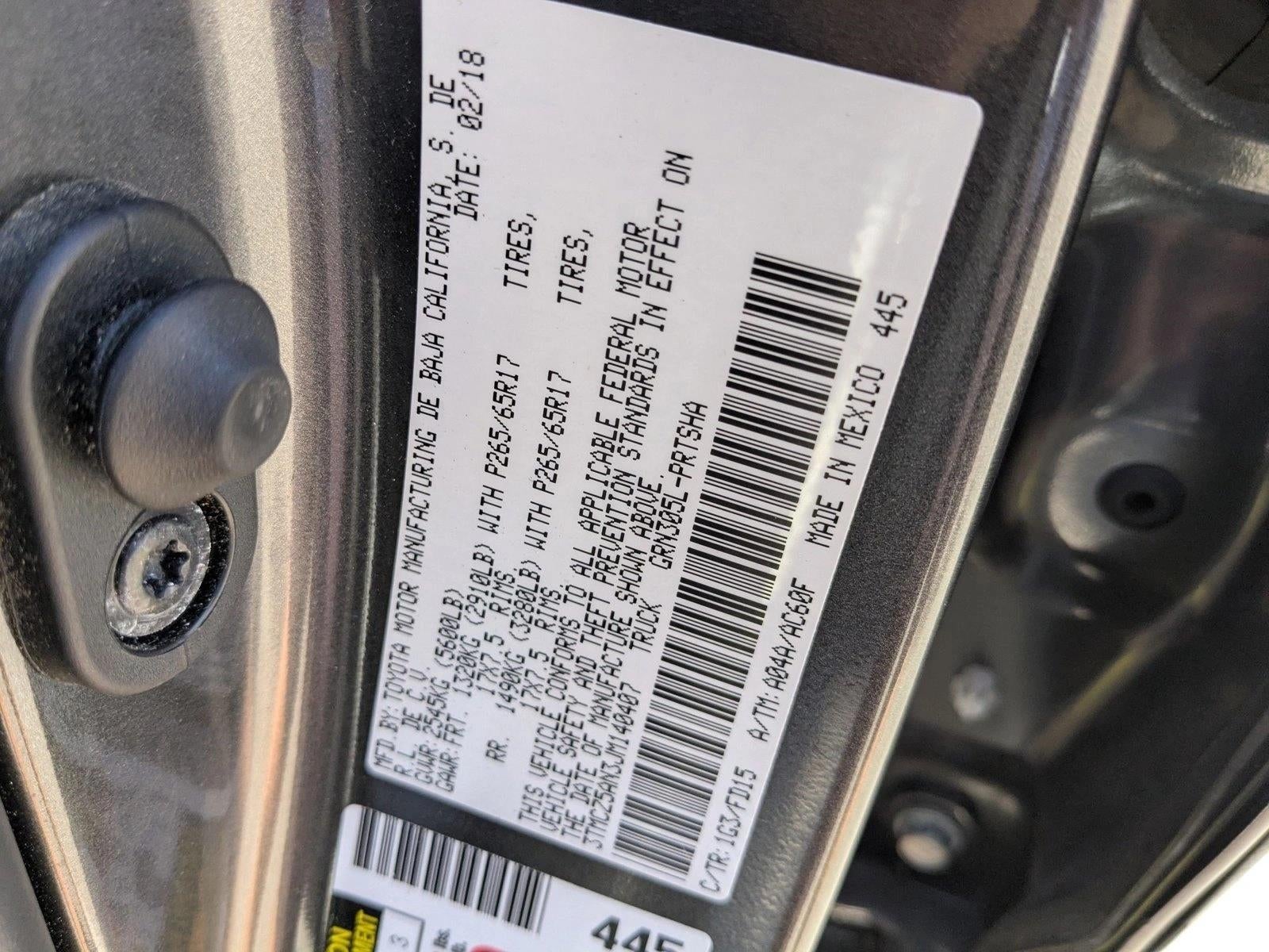 2018 Toyota Tacoma TRD Sport Double Cab 5' Bed V6 4x4 AT (Natl)