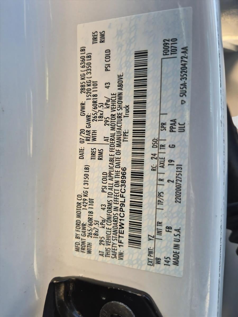 2020 Ford F-150 XLT 2WD SuperCrew 5.5' Box