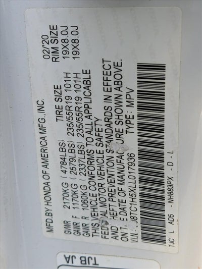 2020 Acura RDX FWD w/Technology Pkg