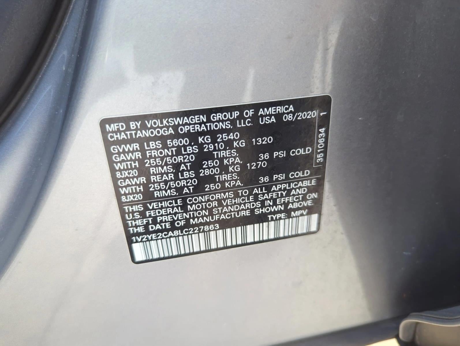 2020 Volkswagen Atlas Cross Sport 3.6L V6 SE w/Technology R-Line FWD