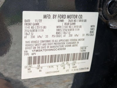 2022 Ford Explorer XLT RWD