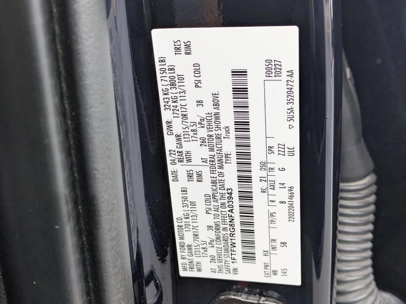2022 Ford F-150 Raptor 4WD SuperCrew 5.5' Box