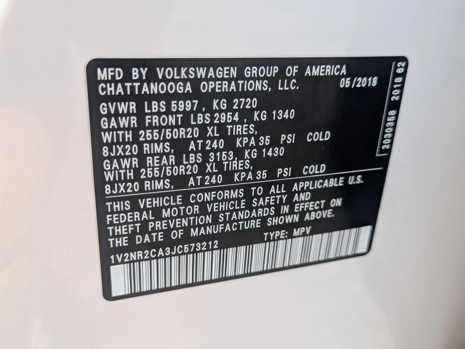 2018 Volkswagen Atlas 3.6L V6 SEL Premium 4MOTION