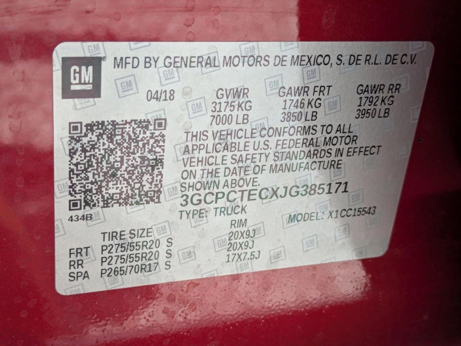 2018 Chevrolet Silverado 1500 Crew Cab Short Box 2-Wheel Drive High Country