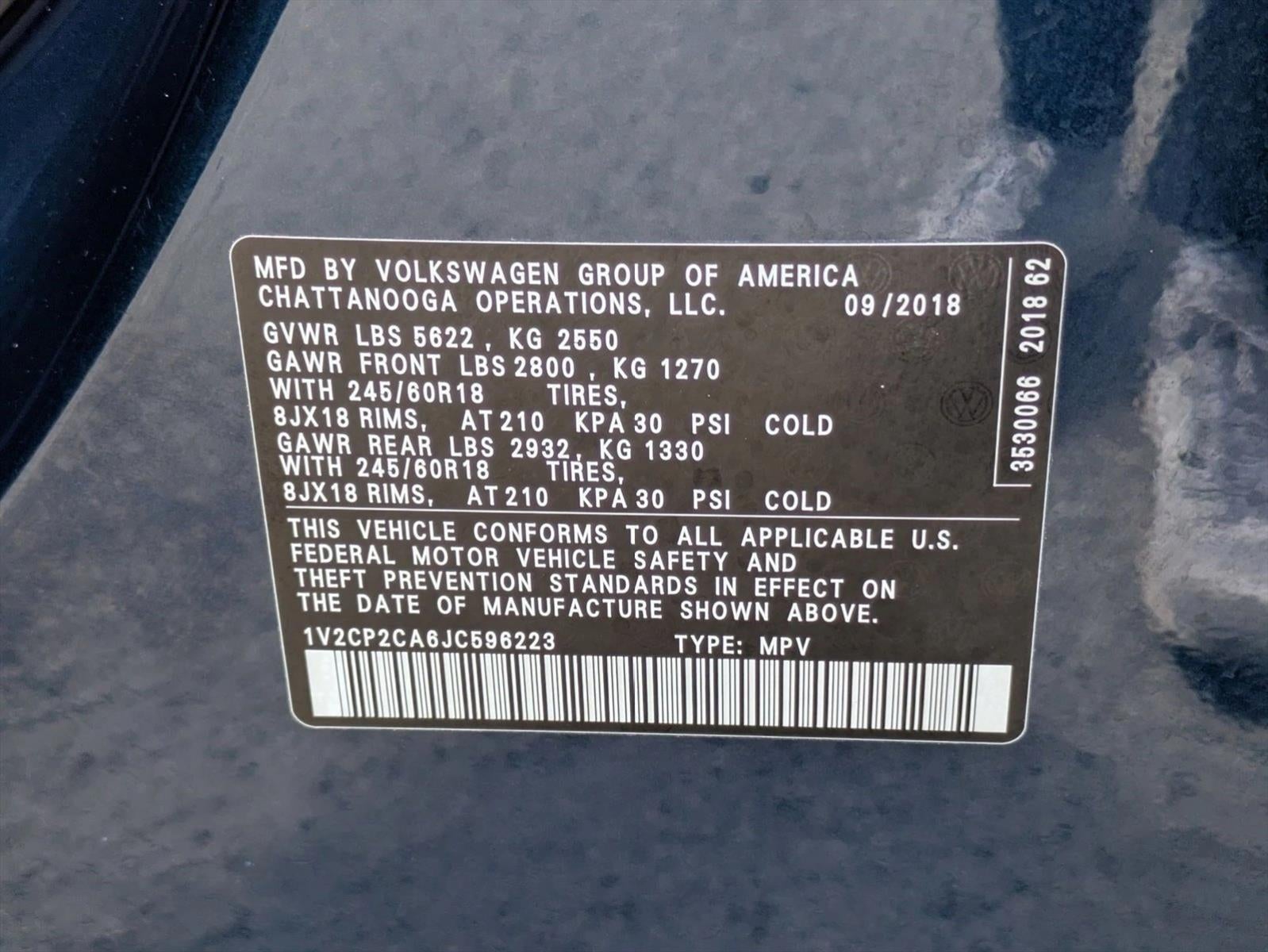2018 Volkswagen Atlas 2.0T SE FWD