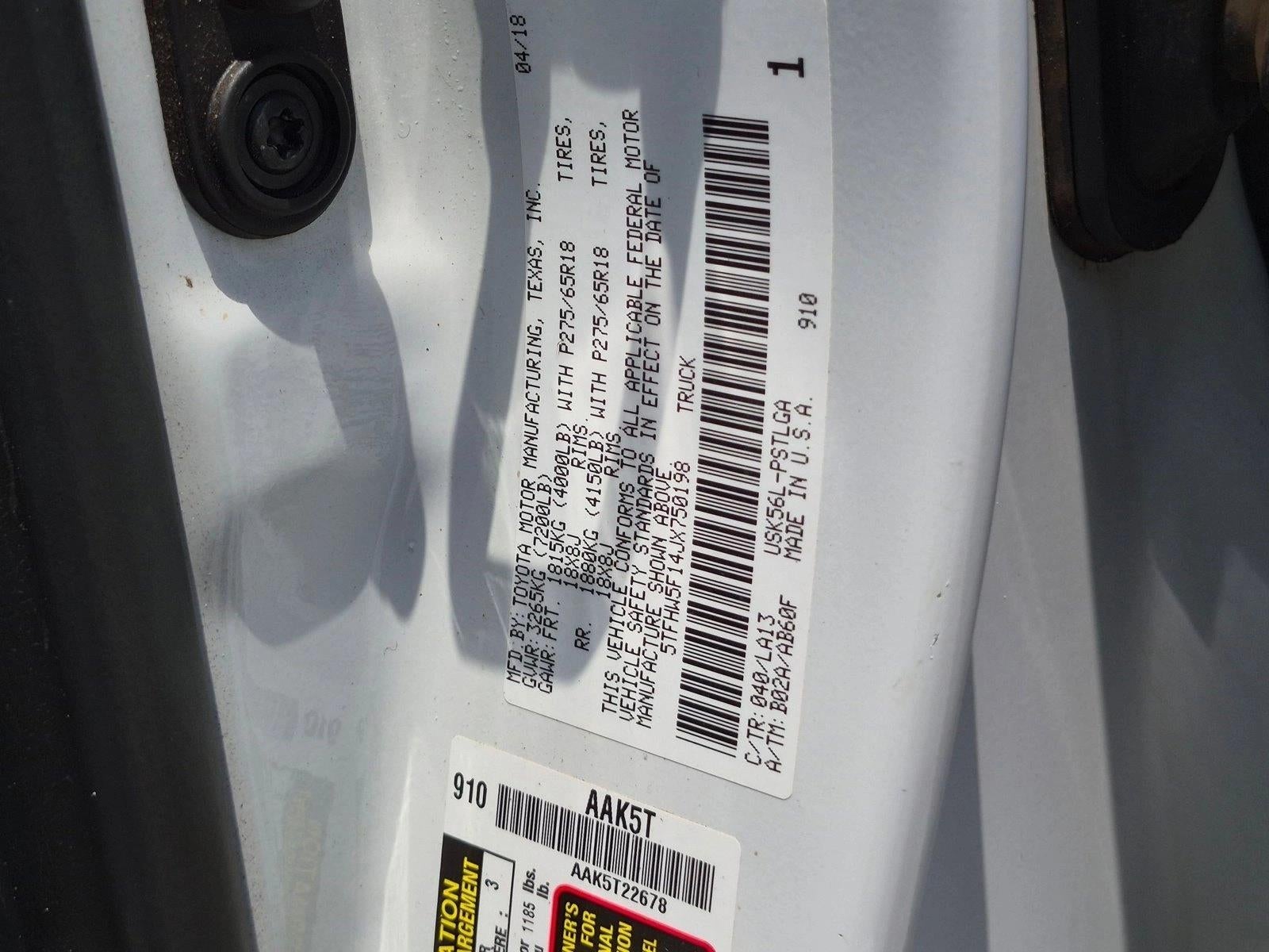 2018 Toyota Tundra 4WD 4WD Limited CrewMax 5.5' Bed 5.7L FFV (SE)