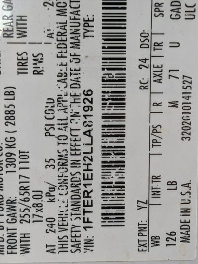 2020 Ford Ranger XLT 2WD SuperCab 6' Box