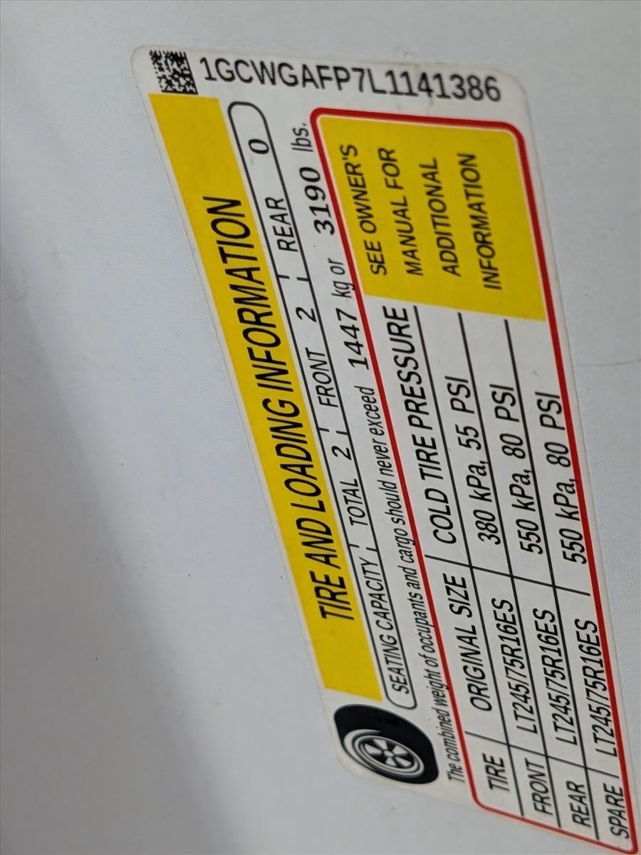 2020 Chevrolet Express Cargo Van 2500 Regular Wheelbase Rear-Wheel Drive