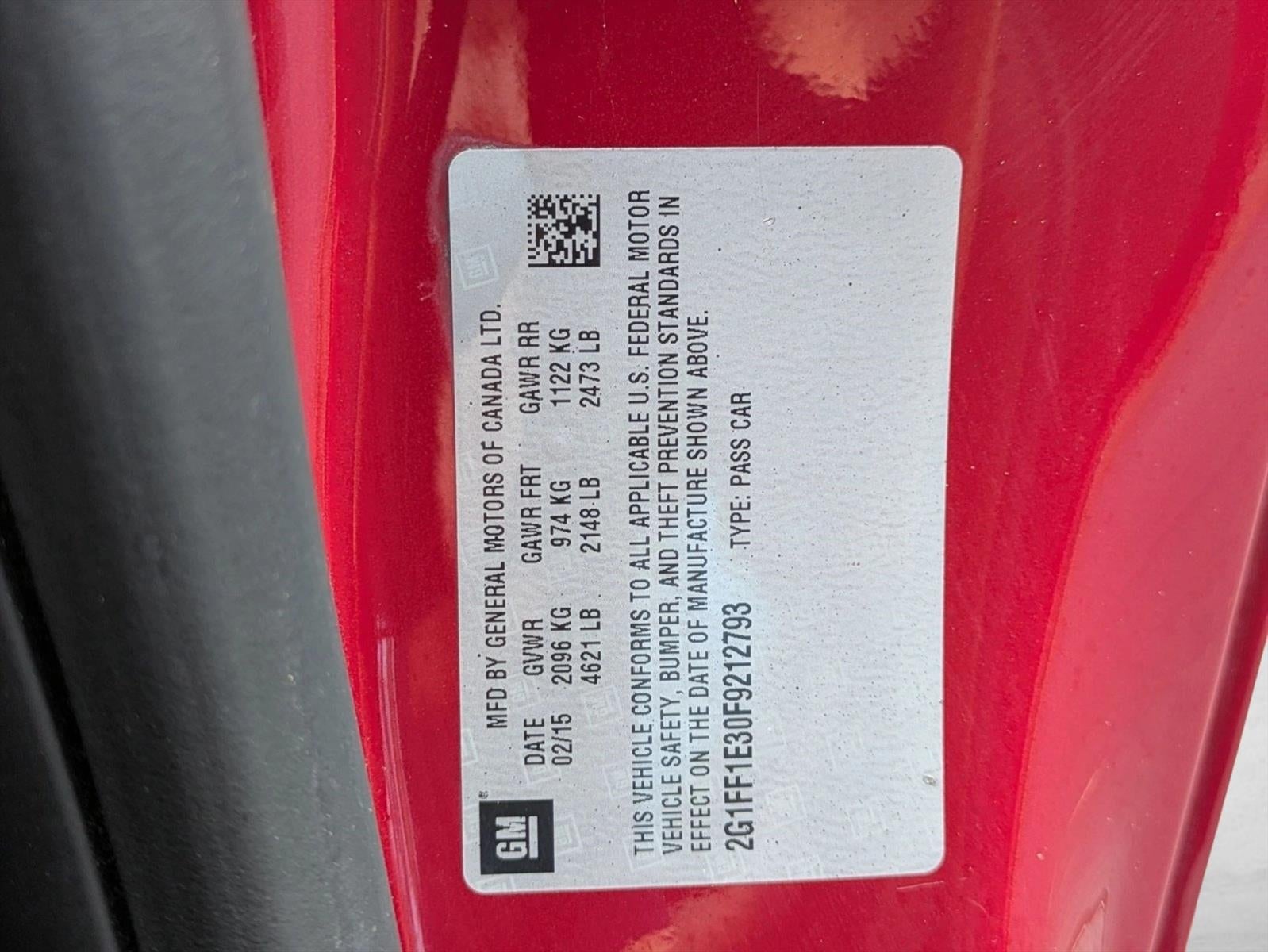 2015 Chevrolet Camaro 2dr Cpe LT w/2LT