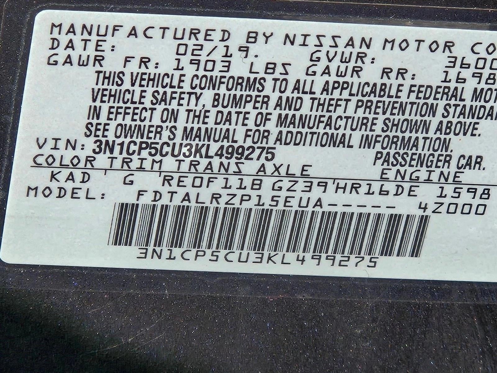 2019 Nissan Kicks S FWD