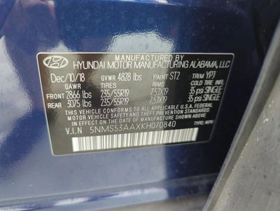 2019 Hyundai SANTA FE Ultimate 2.0T Auto FWD