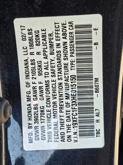 2017 Honda Civic Sedan EX-T CVT