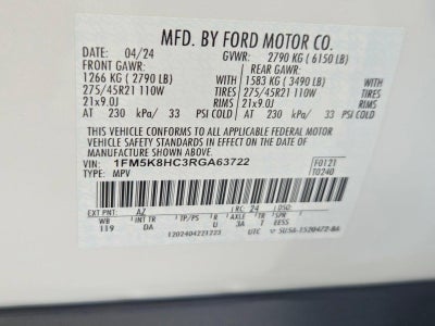 2024 Ford Explorer Platinum 4WD