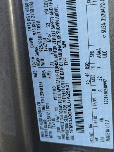 2020 Ford Escape SE FWD