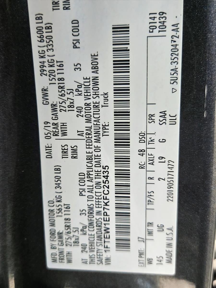 2019 Ford F-150 XLT 4WD SuperCrew 5.5' Box