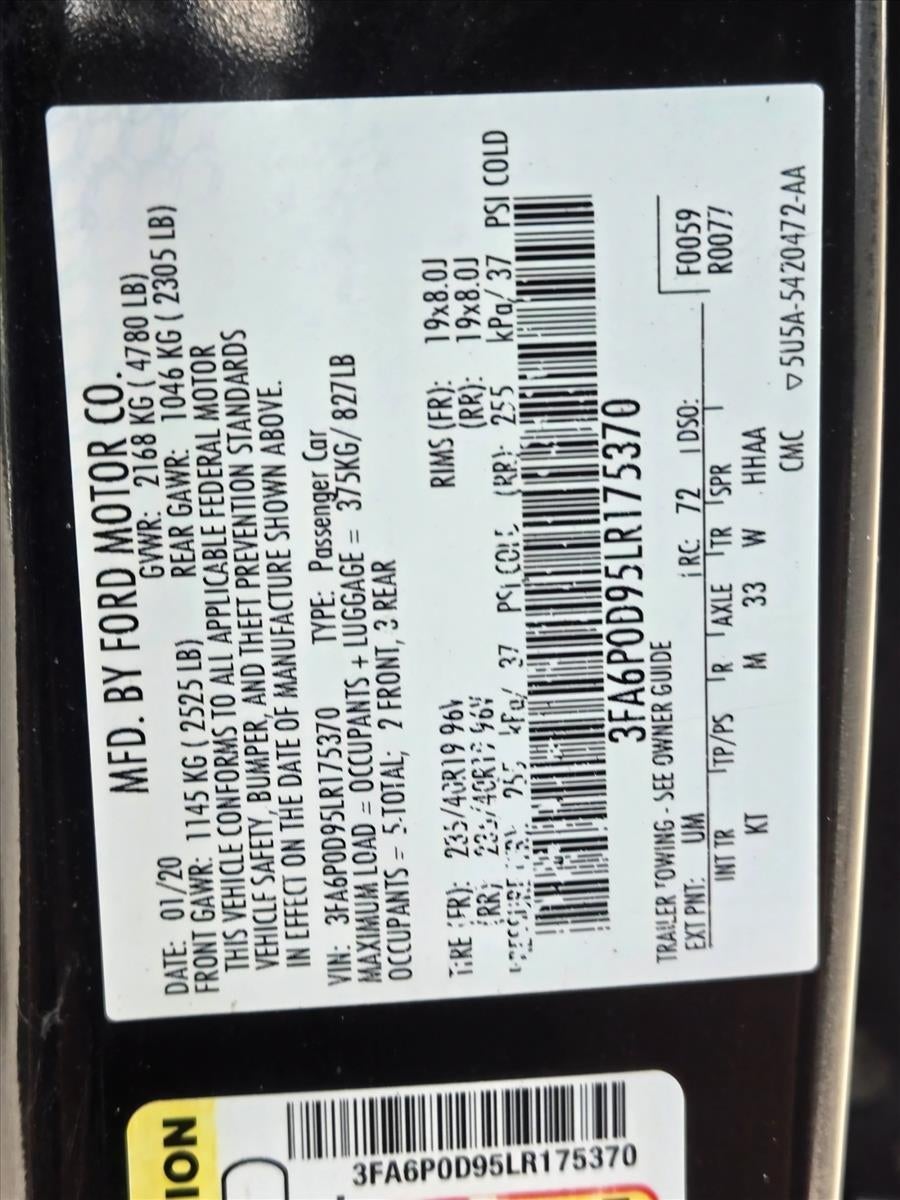 2020 Ford Fusion Titanium AWD