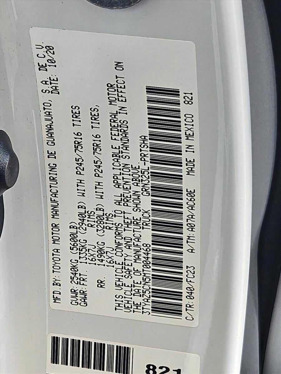 2021 Toyota Tacoma 2WD 2WD SR5 Double Cab 5' Bed V6 AT (GS)