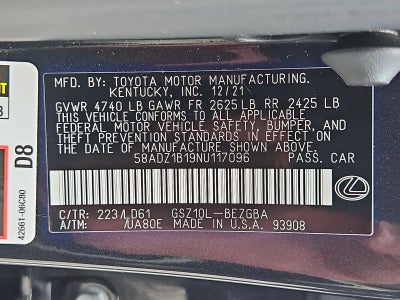 2022 Lexus ES 350 FWD