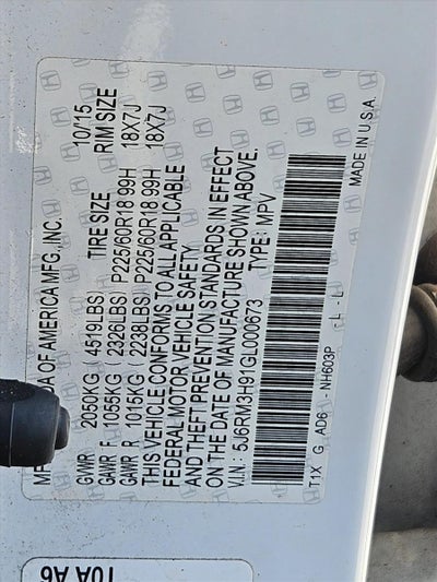 2016 Honda CR-V Touring 2WD