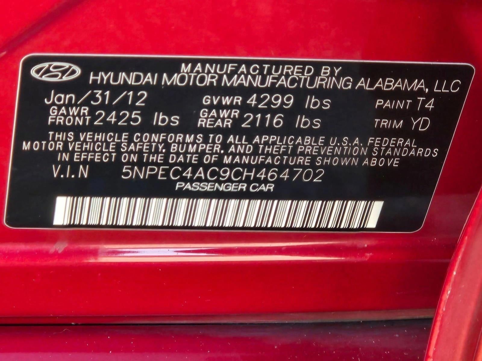 2012 Hyundai SONATA 4dr Sdn 2.4 Auto Ltd