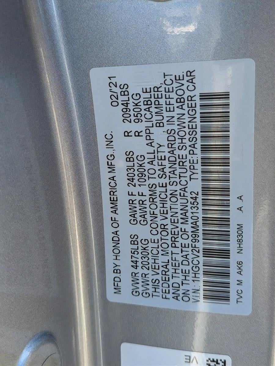 2021 Honda Accord Sedan Touring 2.0T Automatic