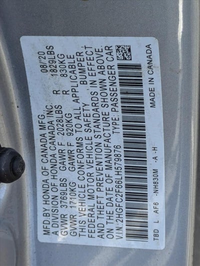 2020 Honda Civic Sedan LX CVT