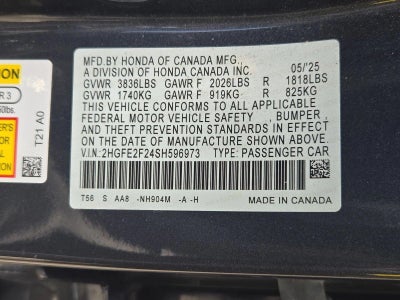 2025 Honda Civic Sedan LX CVT