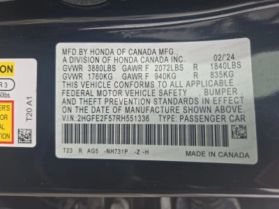 2024 Honda Civic Sedan Sport CVT
