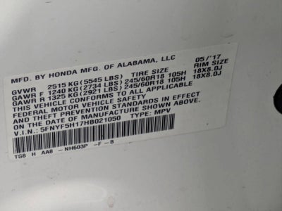 2017 Honda Pilot LX 2WD