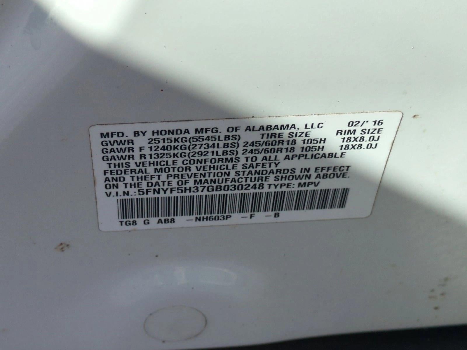 2016 Honda Pilot 2WD EX