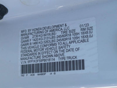 2023 Honda Ridgeline RTL AWD