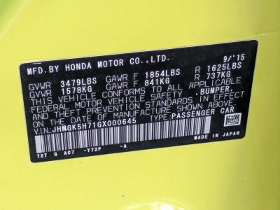 2016 Honda Fit EX CVT